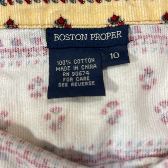 BOSTON PROPER 10 lightweight corduroy paisley mini skirt, yellows/blues/reds EUC - Picture 2 of 6